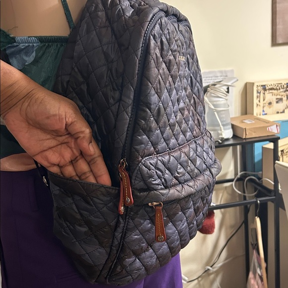 MZ Wallace Blue Camouflage Quilted Used Backpack! - Picture 14 of 16